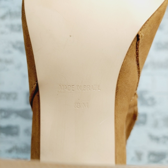 NEW Steve Madden NINNY Tan Suede Heeled Boots M93 - Picture 9 of 12